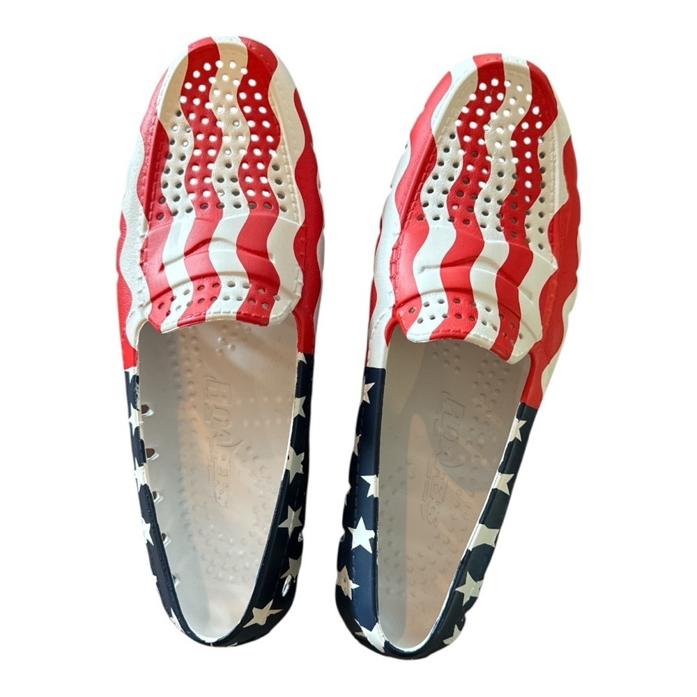 NWOT Mens Floafers Country Club Driver Boat Water Loafer Sz 9 American Flag USA - Picture 7 of 8